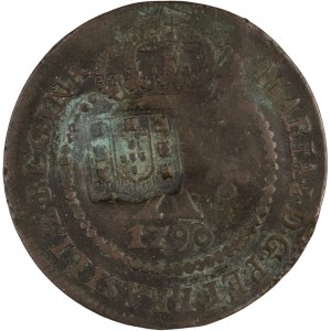 Brazil 1809 Counterstamp on 10 Reis 1790