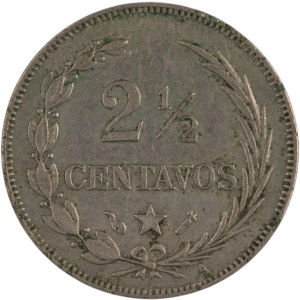 Dominican Republic 1888 Silver 2 1/2 Centavos