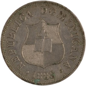 Dominican Republic 1888 Silver 2 1/2 Centavos
