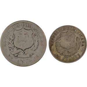 Dominican Republic 1897 Silver Coin Lot (2 Pieces)