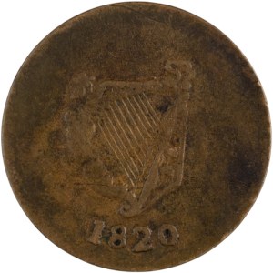 Canada Lower Canada 1820 Bust and Harp Halfpenny Token LC-60