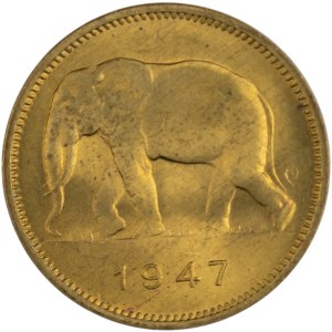 Belgian Congo 1947 2 Francs Elephant