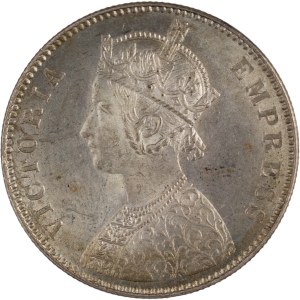 Indien 1885 Britisch-Indien Silbermünze zu einer Rupie