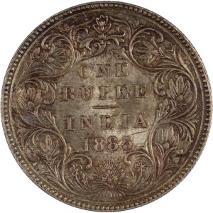 Indien 1885 Britisch-Indien Silbermünze zu einer Rupie