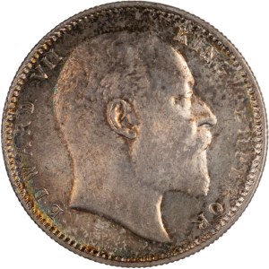 India 1907 British India Silver One Rupee