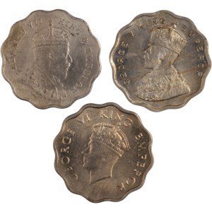 India 1907-39 British India 1 Anna (3 Pieces)