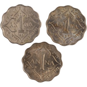 India 1907-39 British India 1 Anna (3 Pieces)