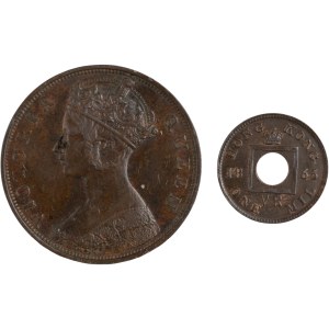 Hong Kong 1863 Cent & 1865 Mil (2 Pieces)