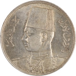 Egypt 1937 AH1356 Silver 20 Piastres