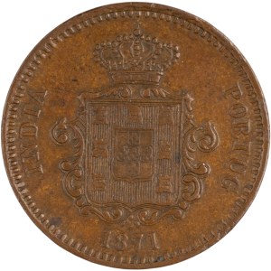 India 1871 Portuguese India 1/4 Tanga 15 Reis