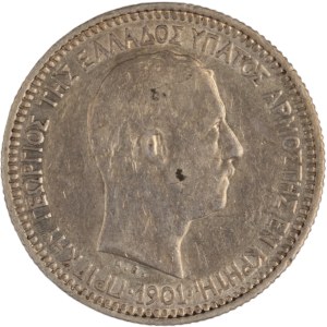 Grecia 1901, Creta, 50 lepta d'argento