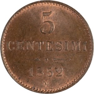 Italy 1852 Lombardi 5 Centesimi