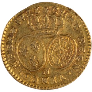France 1726 N Gold 1/2 Louis d'Or - Low Mintage