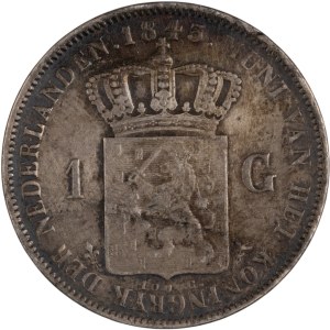 Netherlands 1845 Silver 1 Gulden