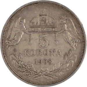 Hungary 1908 Silver 5 Korona
