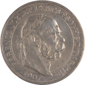 Hungary 1907 Silver 5 Korona Coronation