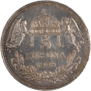 Hungary 1909 Silver 5 Korona
