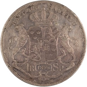 Sweden 1855 Silver 1 Riksdaler
