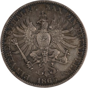 Německo 1865, Prusko, stříbrný Vereinsthaler