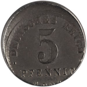 Germany 1921 5 Pfennig Off Centre Strike Error