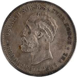 Norway 1878 Silver 2 Kroner