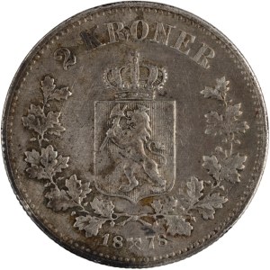 Norway 1878 Silver 2 Kroner