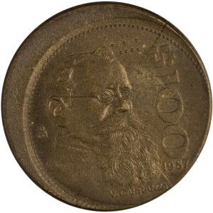 Mexico 1987 100 Pesos Off Centre Strike Error