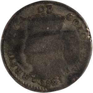 Colombia 1821 BA JF Silver 1 Real