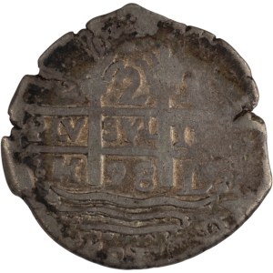 Peru 1698, stříbrné 2 reale