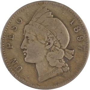 Dominican Republic 1897 Silver 1 Peso