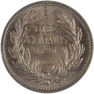 Chile 1896 Silver 10 Centavos