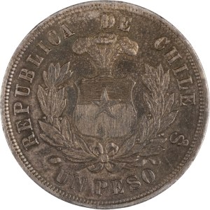Chile 1884 Silver 1 Peso