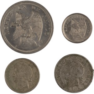 Cile 1872-1933 Da 1 centavo a 1 peso (4 pezzi)