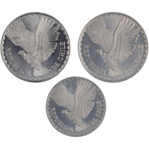 Cile 1962, 1 centesimo e 1/2 centesimo (3 pezzi)