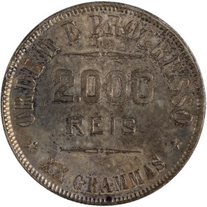 Brésil, 1906, pièce d'argent de 2 000 reis