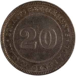 Straits Settlements 1896 Silver 20 Cents