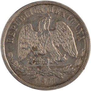 Mexico 1871 Mo M Silver 1 Peso
