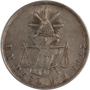 Mexico 1871 Mo M Silver 1 Peso