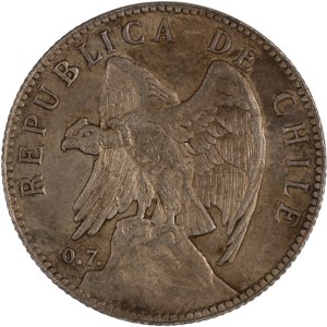 Chile 1902 Silver 50 Centavos
