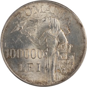 Romania 1946 Silver 100000 Lei