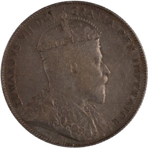 Kanada 1907 r. Srebrna moneta o nominale 50 centów