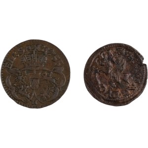 Poland 1661 Boratynka & 1755 H Grosz (2 Pieces)