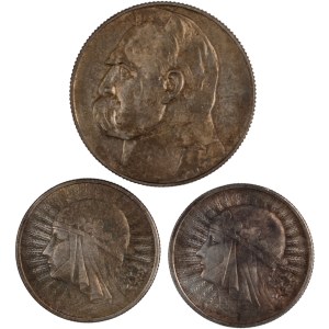 Poland 1933-36 Silver 2 & 5 Złoty (3 Coins)