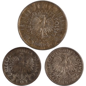 Poland 1933-36 Silver 2 & 5 Złoty (3 Coins)