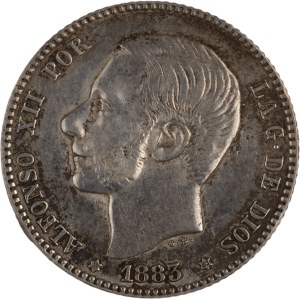 Spain 1883 MSM Silver 1 Peseta