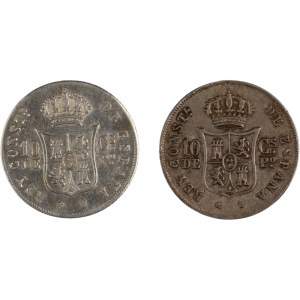 Philippines 1881 and 1883 Silver 10 Centimos (2 Pieces)