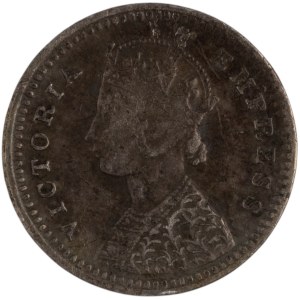 India 1881 B Silver 2 Annas