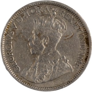 Canada 1913 Silver 10 Cents Broad Leaves