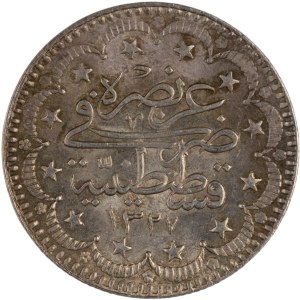 Turkey 1909 AH1327/1 Silver 5 Kurush