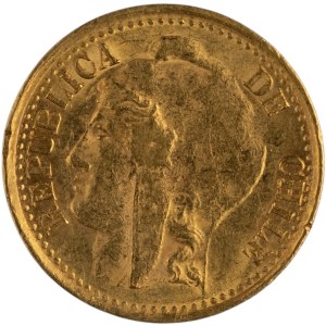 Chile 1896, zlatá mince 5 pesos, nízký náklad